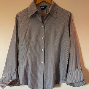 Blue and white button up with french cuffs.